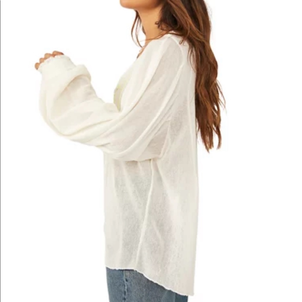 Free people ballon sleeve embroidered top - Picture 4 of 13